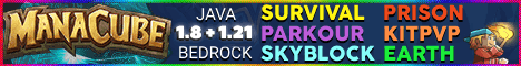 ManaCube Minecraft skyblock server banner - play.manacube.com